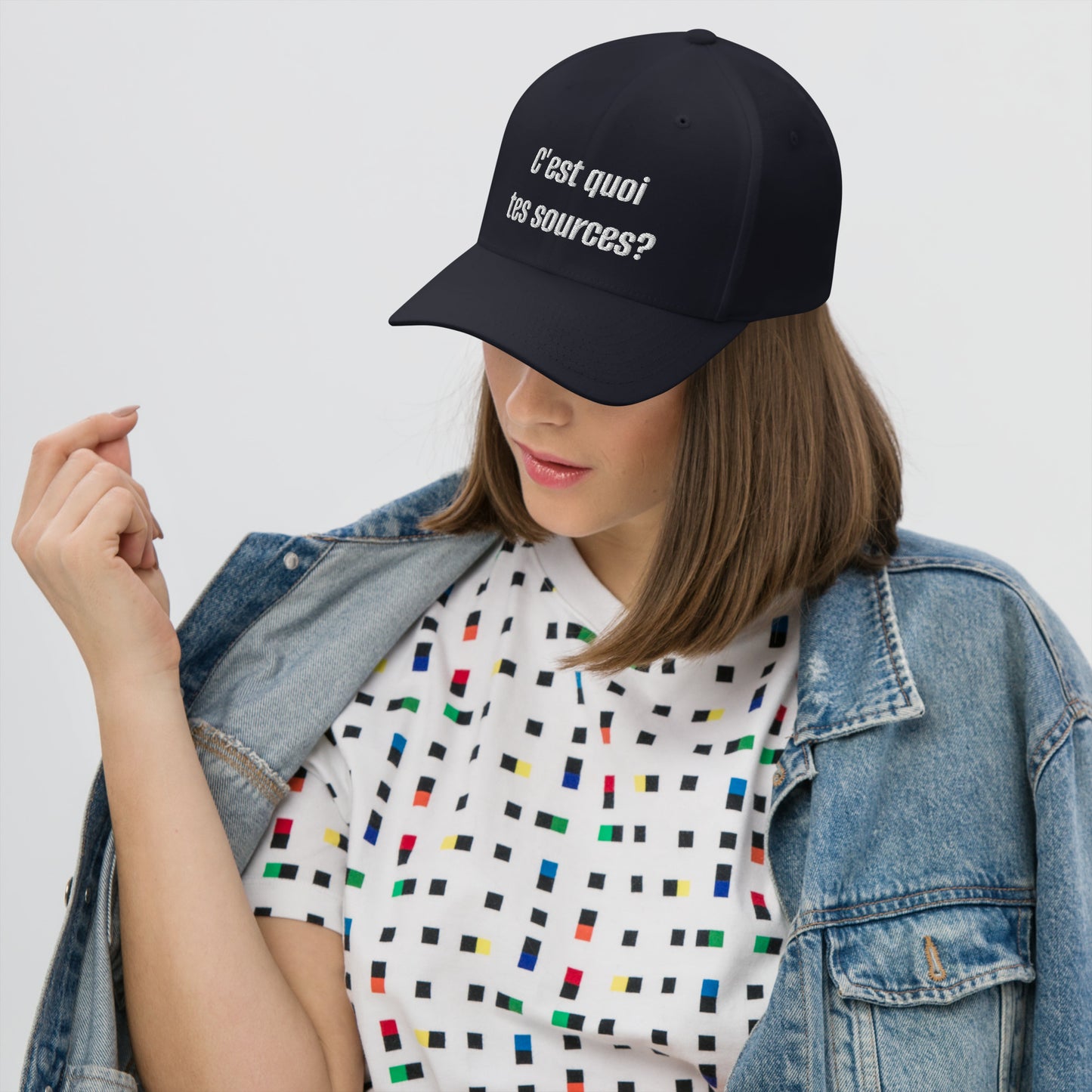 Casquette "C'est quoi tes sources?" - Bleu marine