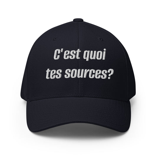 Casquette "C'est quoi tes sources?" - Bleu marine