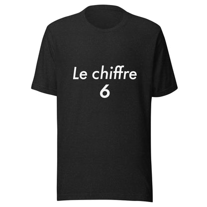 T-shirt "Le chiffre 6" - Noir chiné